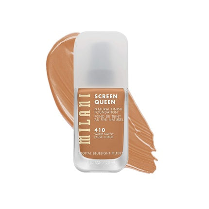 Milani Screen Queen Liquid Foundation Makeup with Digital Bluelight Filter Technology 1 Fl Oz 410 Warm Tawny