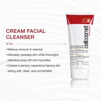 Cellcosmet Gentle Cream Cleanser Revitalizing Face Wash and Makeup Remover 6.7 oz