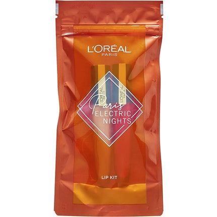 L'Oreal Rouge Signature Nude and Red Lipstick Duo Paris Electric Nights Lip Kit Makeup Gift Set for Women