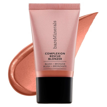 bareMinerals Complexion Rescue Liquid Blonzer Blush Bronzer Hybrid Sun-Kissed Glow Buildable Face Cheeks Gel-Cream Vegan Kiss of Rose 0.5 Ounce