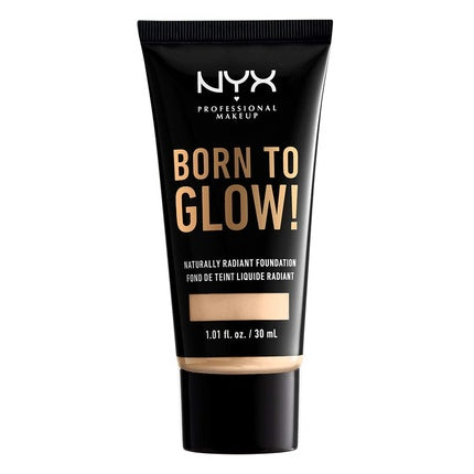 NYX PROFESSIONAL MAKEUP Born To Glow Naturally Radiant Foundation Medium Coverage 1.01 Fl Oz Pale