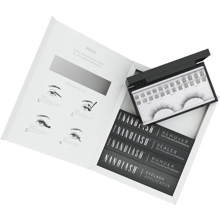 Nanolash DIY Eyelash Extensions Starter Kit with Bonder, Sealer, Remover, Applicator - Innocent