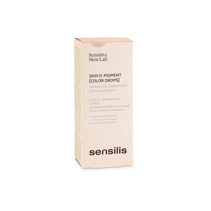 Sensilis Skin D-Pigment Color Drops Makeup Concealer with Bio-Pigment Extract from Sclarea and Stabilized Vitamin C Beige Rose 30ml