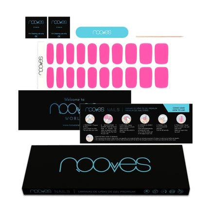 NOOVES NAILS Premium Pre-Cure Gel Nail Foils Barbie Girl Pink Semi-Hardened Gel Nail Strips Semi-Permanent Gel Stickers Gel Stickers Gel Stickers