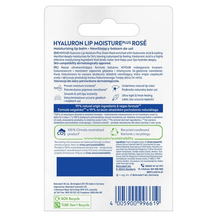NIVEA Hyaluron Lip Moisture Plus Rose 5.2g