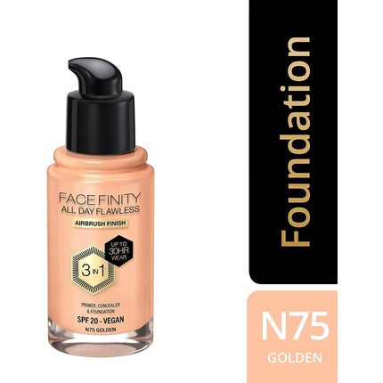 Max Factor Facefinity All Day Flawless 3 in 1 Foundation 075 Golden 30ml