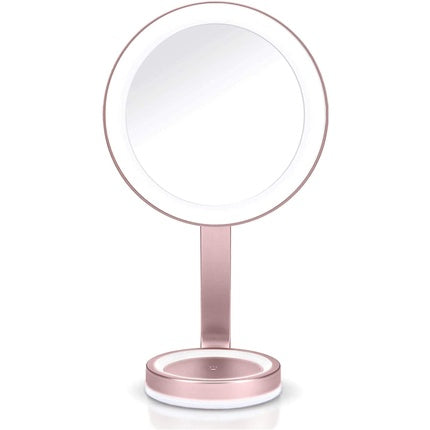 BaByliss 9450E LED Beauty Makeup Mirror with Satin Finish and Dimmable LED Lighting 10x Magnification and 5 Light Settings