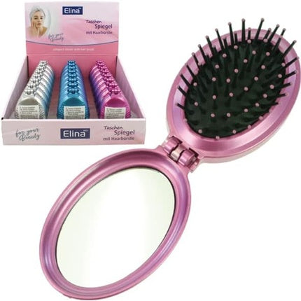 Elina 65214 Hand Mirror and Hair Brush Pocket Mirror 5x8cm - No Matter the Color