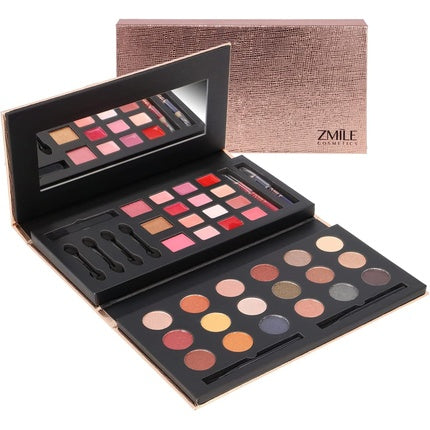 ZMILE COSMETICS Glam To Go Beauty Box Vegan Cosmetics with Mirror Small Make-Up Set for On the Go Traveling and as a Gift