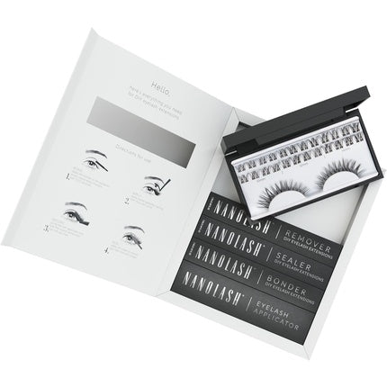 Nanolash DIY Eyelash Extensions Starter Kit - Cluster Lashes with Bonder