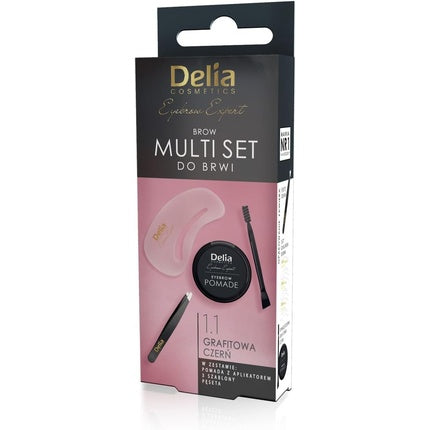 Delia Delia_Set Brow Multi Set - Eyebrow Pomade 4g + Tweezers + Eyebrow Brush + 2 Applicators