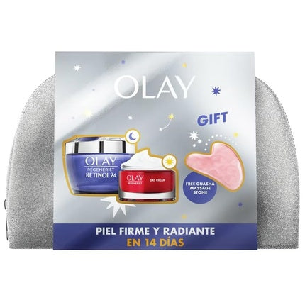 Olay Gift Set with Retinol24 Night Cream and Regenerist Day Cream Travel Size for Soft and Radiant Skin with Niacinamide and Peptides - Unperfumed