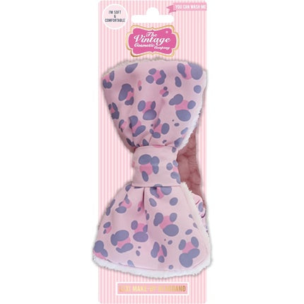 Lexi Pink Leopard Extra Soft Vintage Cosmetics Makeup Headband