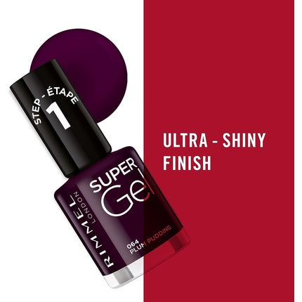 Nail polish Rimmel London Super Gel Plum Pudding Nº 064 12ml