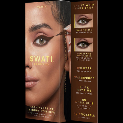 Swati Vanta Lash Adhesive Liquid Eyeliner In Brown