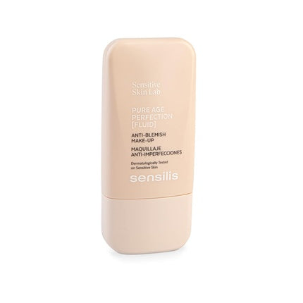 Sensilis Pure Age Perfection Makeup 8 Hours Long Lasting Against Skin Imperfections for Oily Skin and Acne Shade 01 Beige 30ml