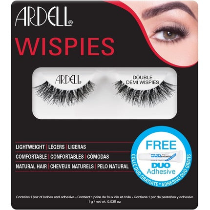 ARDELL Double Up Demi Wispies Real Hair False Eyelashes - Lightweight, Flexible, and Reusable