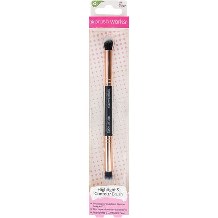 Brushworks Highlight Contour Brush Black and Gold 1 Count