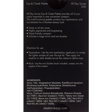 Sleek MakeUP Eye and Cheek Palette All Day Soiree 9g