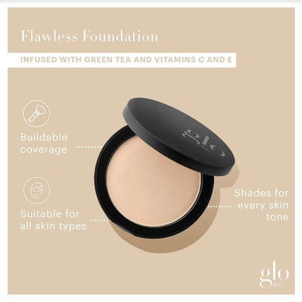 Glo Skin Beauty Pressed Base Powder Foundation Makeup Natural Light - Flawless Coverage for a Radiant Natural Second-Skin Finish