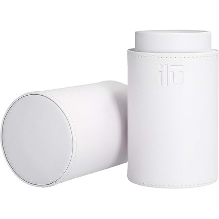 T4B ILU Makeup Brush Holder Travel Cosmetic Organizer Eco-Friendly Leather White