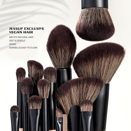 Jessup Makeup Brushes Set 7pcs Double Sided Brushes for Foundation
