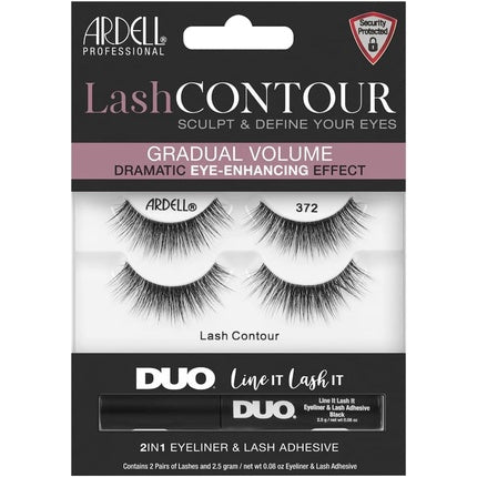 Ardell Lash Contour 372 Gradual Volume Dramatic Eye-Enhancing Effect with DUO Line It Lash It Adhesive Black