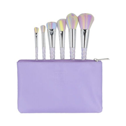 ilu Basic Set 6 Makeup Brushes with Unicorn Pastel Bag