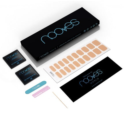 NOOVES NAILS Premium Precured Gel Nail Foils Cru au Soleil Brown Half-Cured Gel Nail Strips Semi-Permanent Gel Stickers