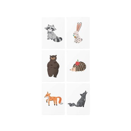 Forest Animals Augmented Reality Set Temporary Tattoos