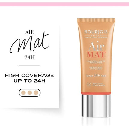 Bourjois Air Mat 24H Liquid Foundation High Coverage 5 Golden Beige 3ml