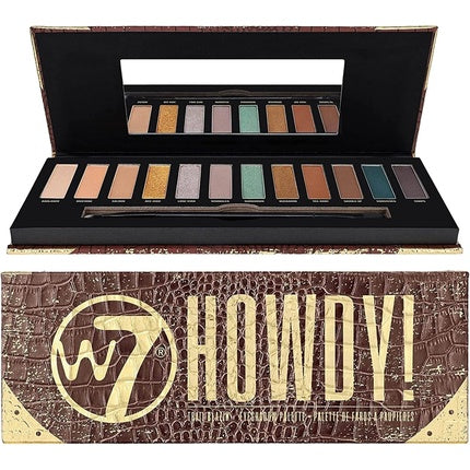 W7 Howdy Eyeshadow Palette 12 Warm Neutral Colours Flawless Long-Lasting Makeup