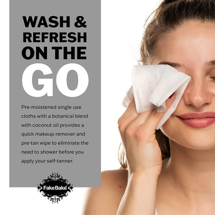 Fake Bake Coconut Oil Exfoliating Face & Body Wipes with Calendula, Chamomile, Aloe, and Vitamin E
