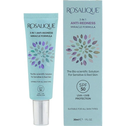 Rosalique 3 in 1 Anti-Redness Miracle Formula Colour Corrector SPF50 for Hypersensitive and Redness Prone Skin 30ml