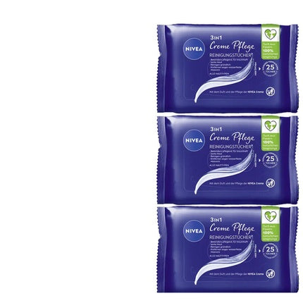 4 Piece Nivea 3in1 Cream Care Cleansing Wipes for All Skin Types + Band