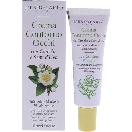 LErbolario Eye Contour Cream with Camelia and Grape Seed 0.5 oz Cream
