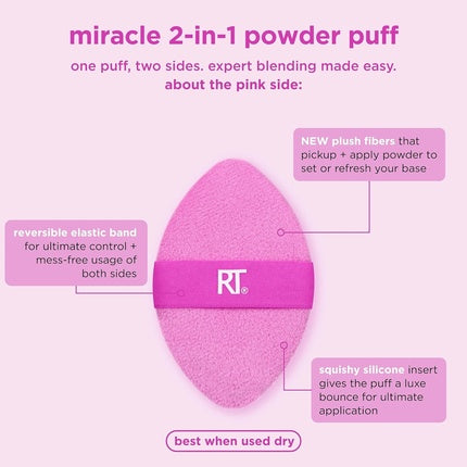 Real Techniques Miracle 2-In-1 Powder Puff Dual-Sided Full-Size Makeup