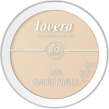 lavera Satin Compact Powder Medium 02 Nude Organic Almond Oil & Rice Powder 9.5g