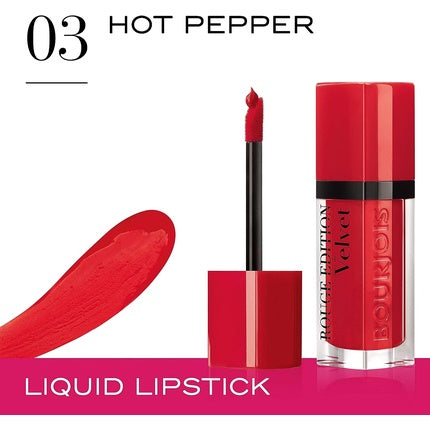 Bourjois Rouge Edition Velvet Liquid Lipstick 03 Hot Pepper Reds 7.7ml