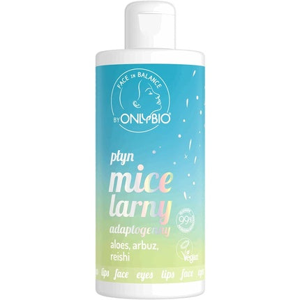 ONLYBIO Face In Balance Adaptogenic Micellar Face Toner Makeup Remover with Antioxidants Moisturizing with Aloe Vera Reishi Watermelon 300ml