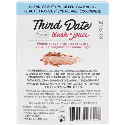 Cheeks by theBalm Cosmetics Third Date Blush 6.5g