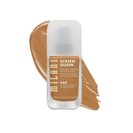 Milani Screen Queen Liquid Foundation Makeup with Digital Bluelight Filter Technology 1 Fl Oz 440 Golden Hazelnut