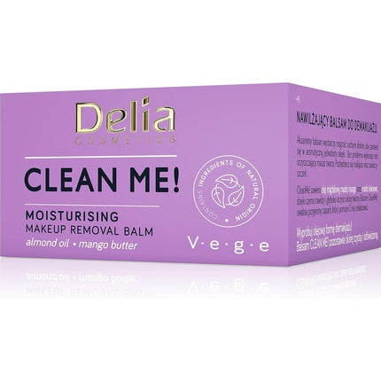 Delia Cosmetics Clean Me Face and Eye Makeup Removal Balm All Skin Types Almond Oil Cocoa Butter Mango Butter 40g