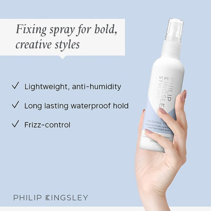 PHILIP KINGSLEY Finishing Touch Strong Hold Hairspray for Styling Frizz Control Shine Fixing Style Setting Holding Hair Spray Flexible Lightweight Non-Sticky 4.22oz