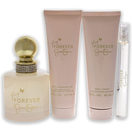 Jessica Simpson Fancy Forever Women 4 Piece Gift Set - 3.4oz EDP Spray, 3oz Body Lotion, 3oz Shower Gel