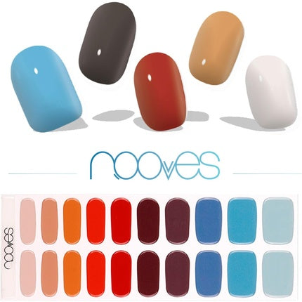 NOOVES NAILS Premium Pre-Cure Gel Nail Foils Melody Multicolor Semi-Hardened Gel Nail Strips Semi-Permanent Gel Stickers