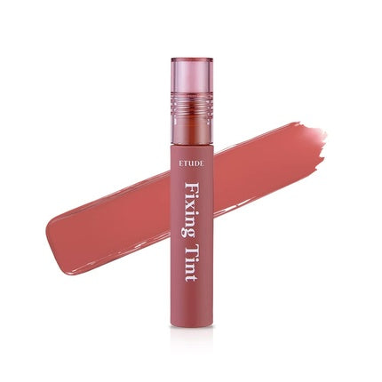 ETUDE Fixing Tint #12 Salmon Brick Long Lasting High Pigmented Liquid Lipstick Waterproof Lightweight Matte Finish Lip Stain Full Coverage