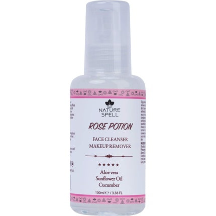 Nature Spell Gentle Foaming Face Cleanser & Makeup Remover 100ml - Infused with Aloe Vera & Rose Water - 100% Vegan - Made In The UK
