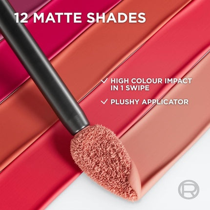 L'Oréal Paris Liquid Lipstick Intense Colour Longwear Matte Formula with Hyaluronic Acid 5ml 560 Pay Day