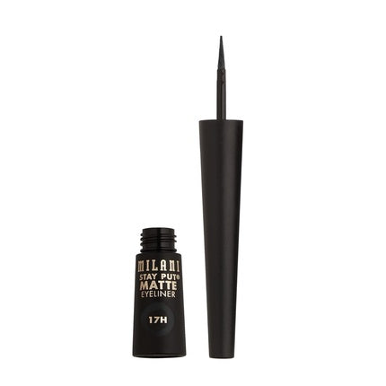 Milani Stay Put Matte 17HR Liquid Eyeliner Black Matte 0.09 Fl. Oz. Vegan Cruelty-Free Line & Define Eyes with High Pigment Shades for Long-Lasting Wear